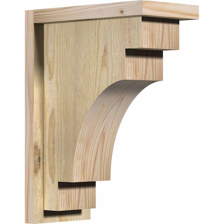 Mediterranean Rough Sawn Corbel W/Backplate, Douglas Fir, 6W X 12D X 16H